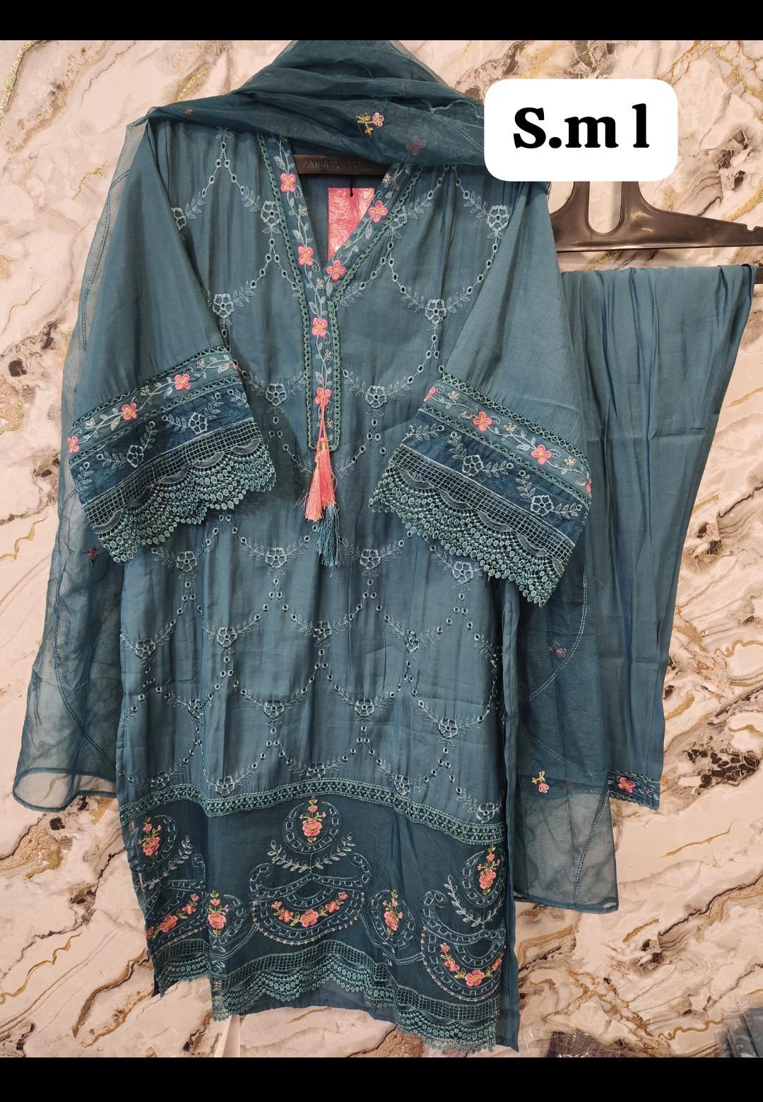 blue cut work dress