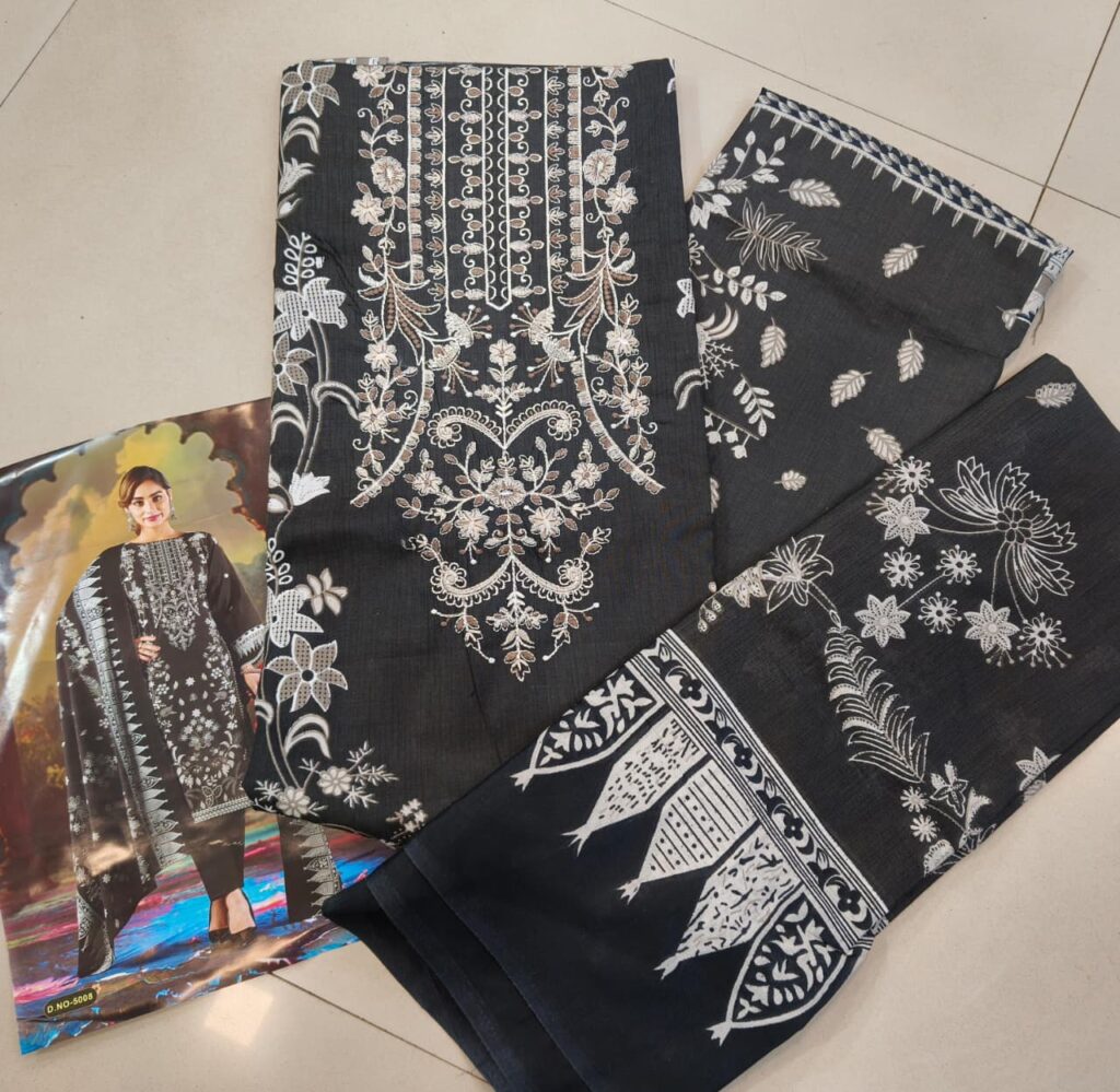 Heavy Embroidery Unstiched Suit Set - 3 Pc Suit - Mahira Fashion