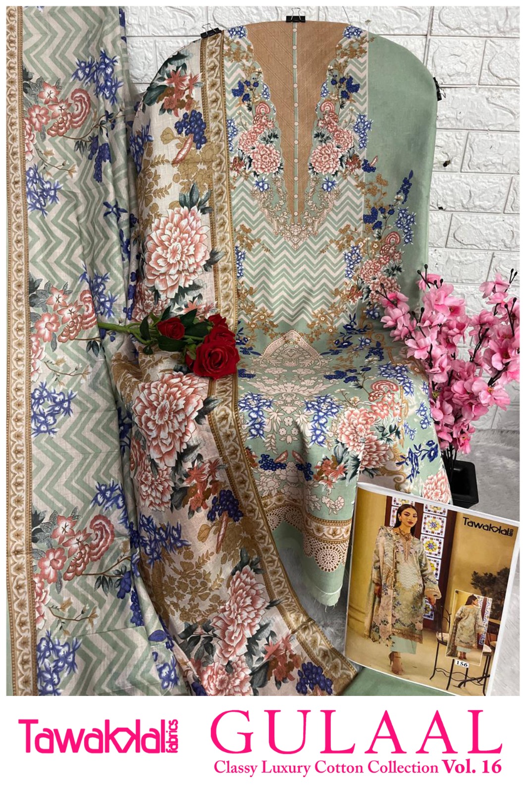 Unstiched Pakistani Suit Set Heavy Cotton 6- Pistachio Pearl- Mahira Fashion