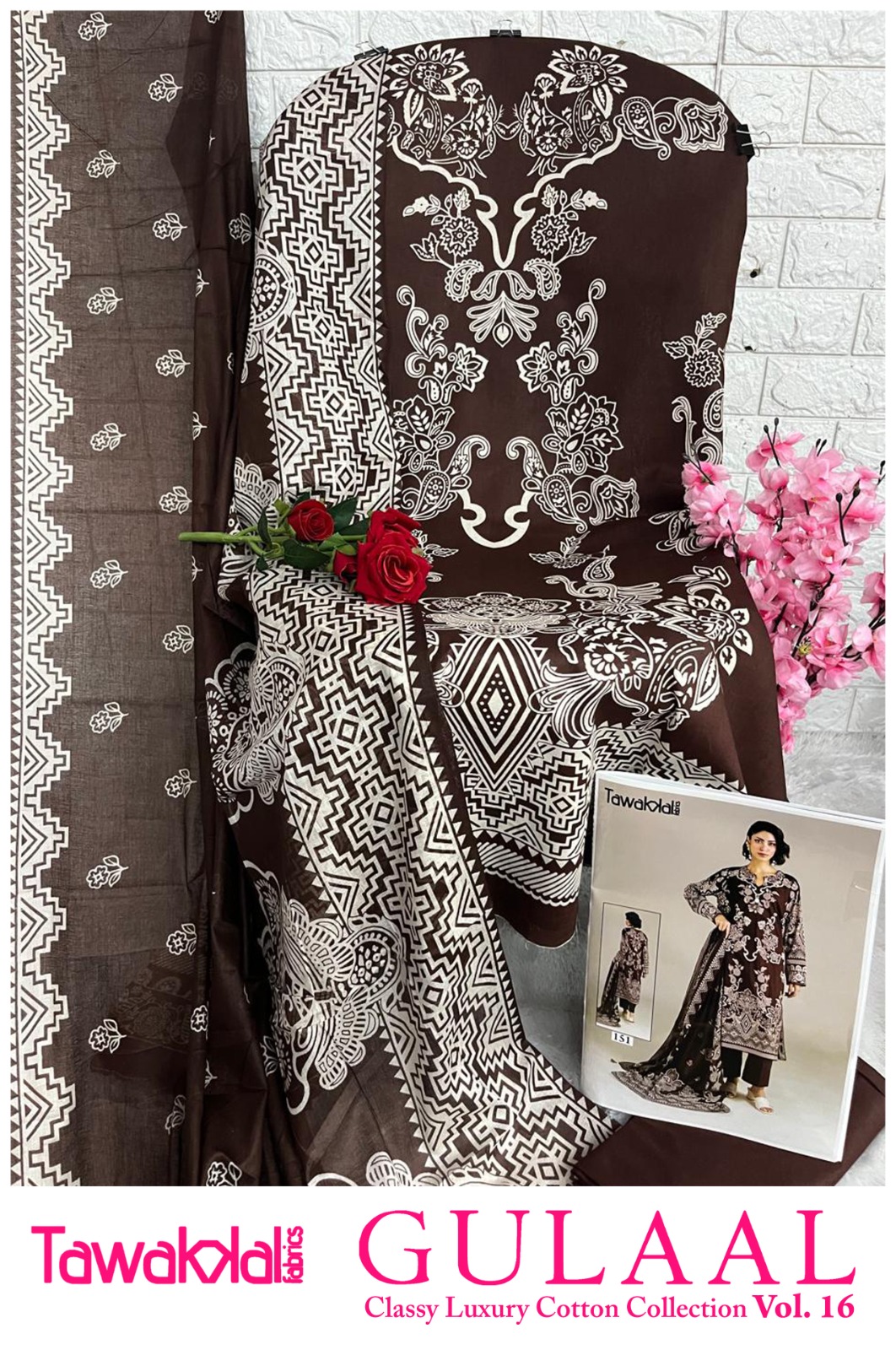 Unstiched Pakistani Suit Set Heavy Cotton 1- Cocoa Royale- Mahira Fashion