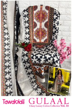 Unstiched Pakistani Suit Set Heavy Cotton 10- Midnight Mosaic- Mahira Fashion