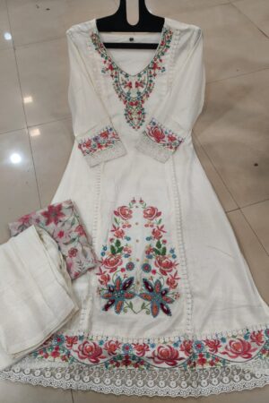 heavy work white dress