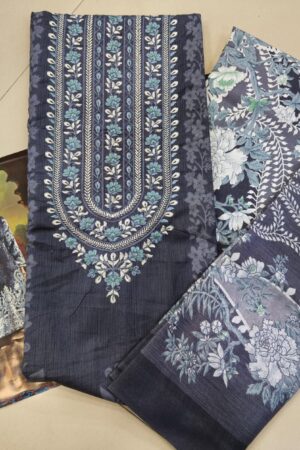 unstich embroiderd pakistani-blue gold-mahira fashion