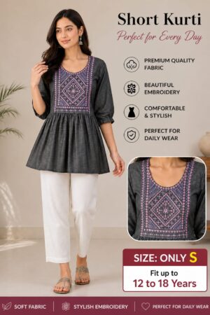 Tunic with neck embroidery -Mahira fashion