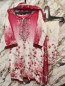 pure cotton stiched pink white