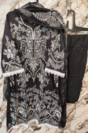pakistani stiched black out fit