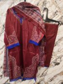 pakistani stiched red 3pc suit set