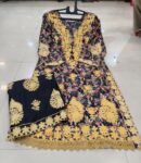 heavy kashmiri work trending black -mahira fashion