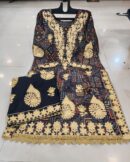 heavy kashmiri work trending black -mahira fashion
