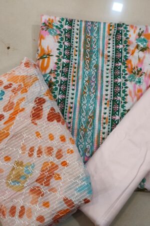 unstiched pakistani pach work dressmulty colour-mahira fashion