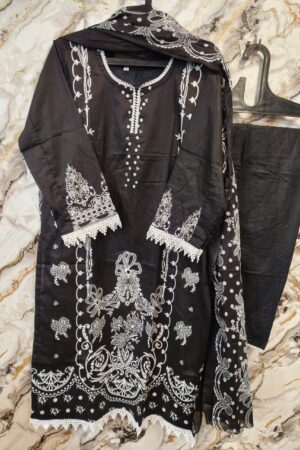 ✨ Premium Black & White ready-to-wear Pakistani dress-mahira fashion