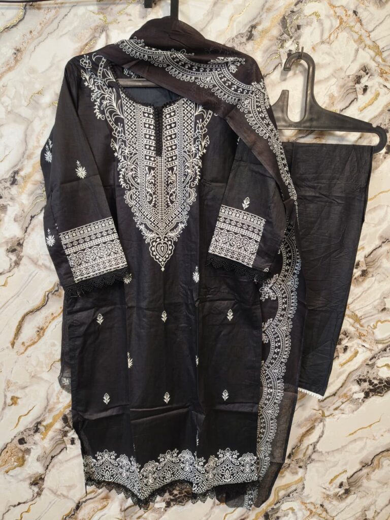 Premium Black & White Ready-to-wear Pakistani Dress 2 - Mahira Fashion