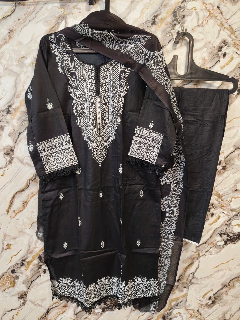 Premium Black & White Ready-to-wear Pakistani Dress 2 - view 2