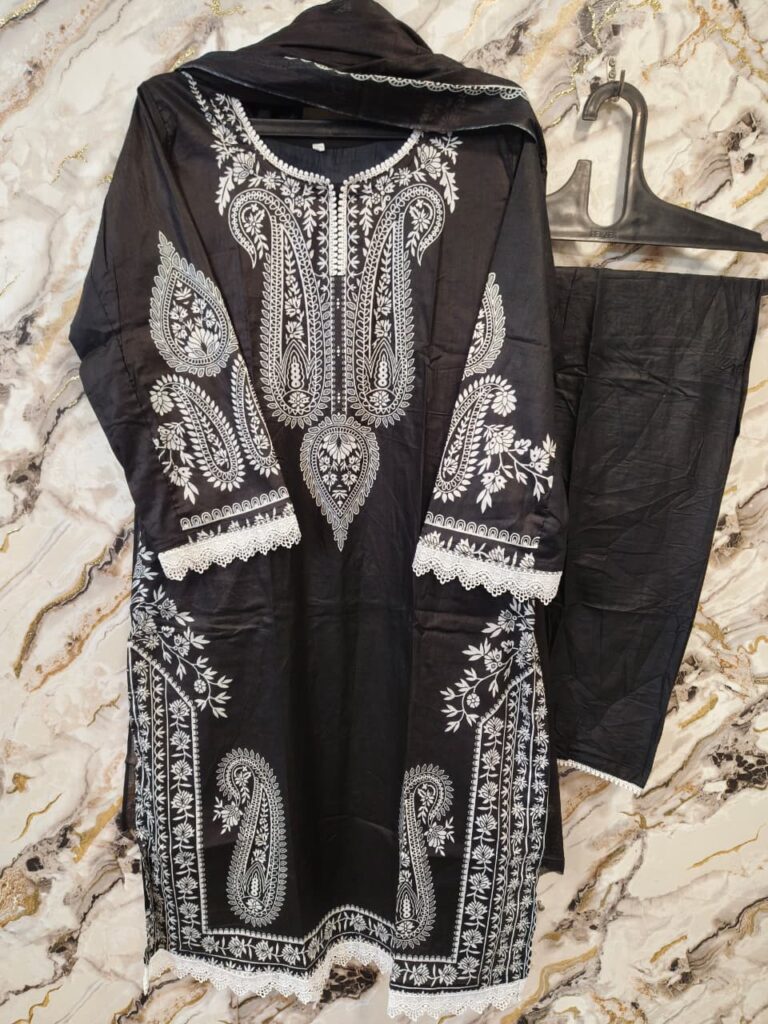 Premium Black & White Ready-to-wear Pakistani Dress 3 - Mahira Fashion