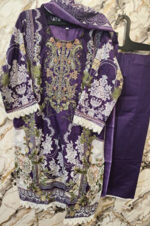 heavy embroidery pakistani stich dress -purplle-mahira fashion