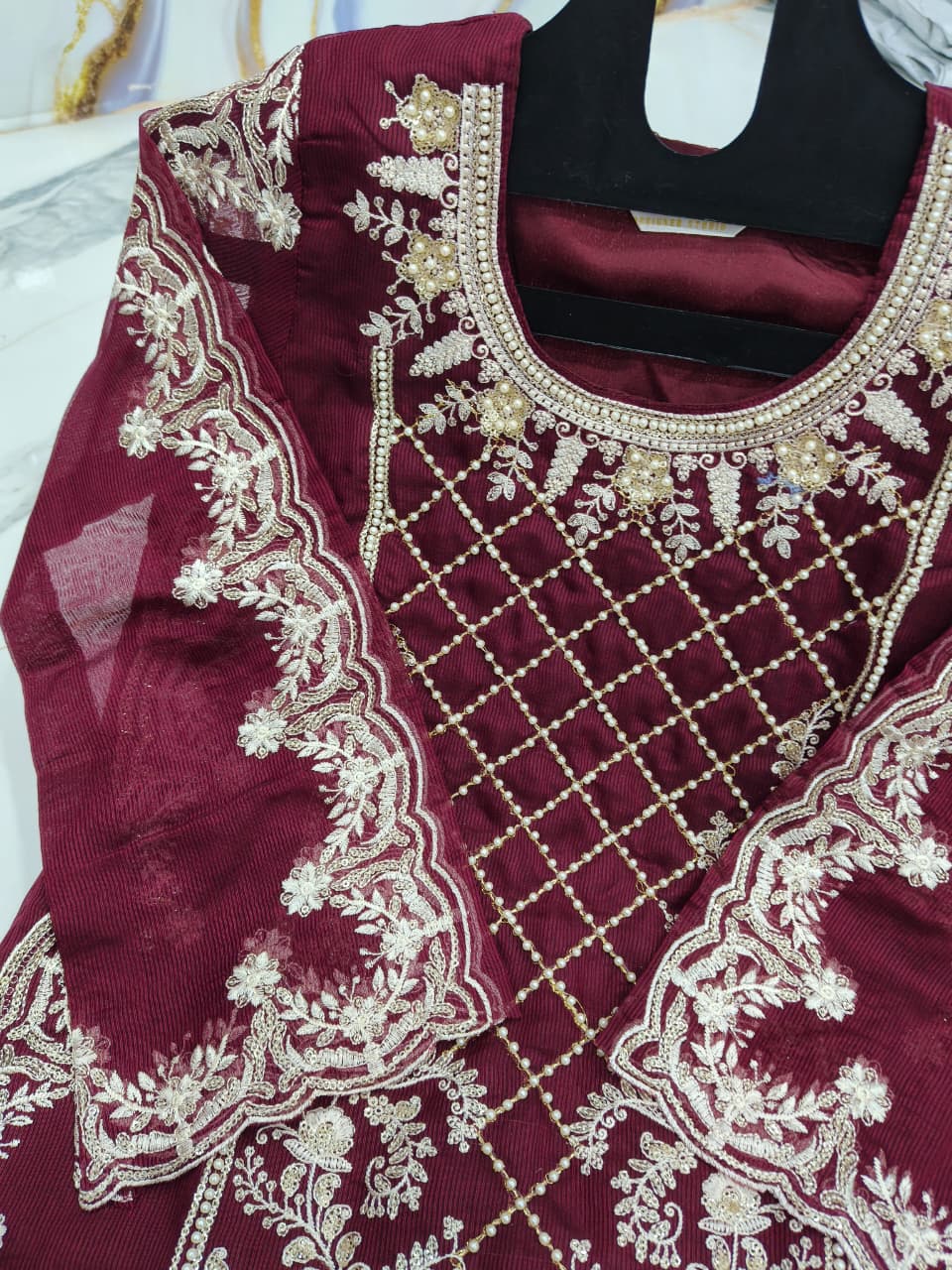 Meher Pearl Work Suit Set- Kids - Image 4