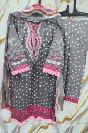 Pakistani Stich Dress-Silver Rose Muse