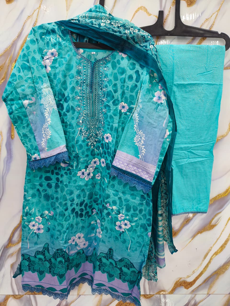 Pakistani Stich Dress- Sea Mist Grace