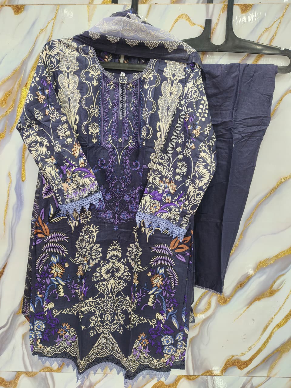 Pakistani Stich Dress-Moonlit Orchid
