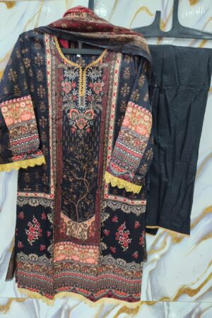 Pakistani Stich Dress-Mehroon Noir