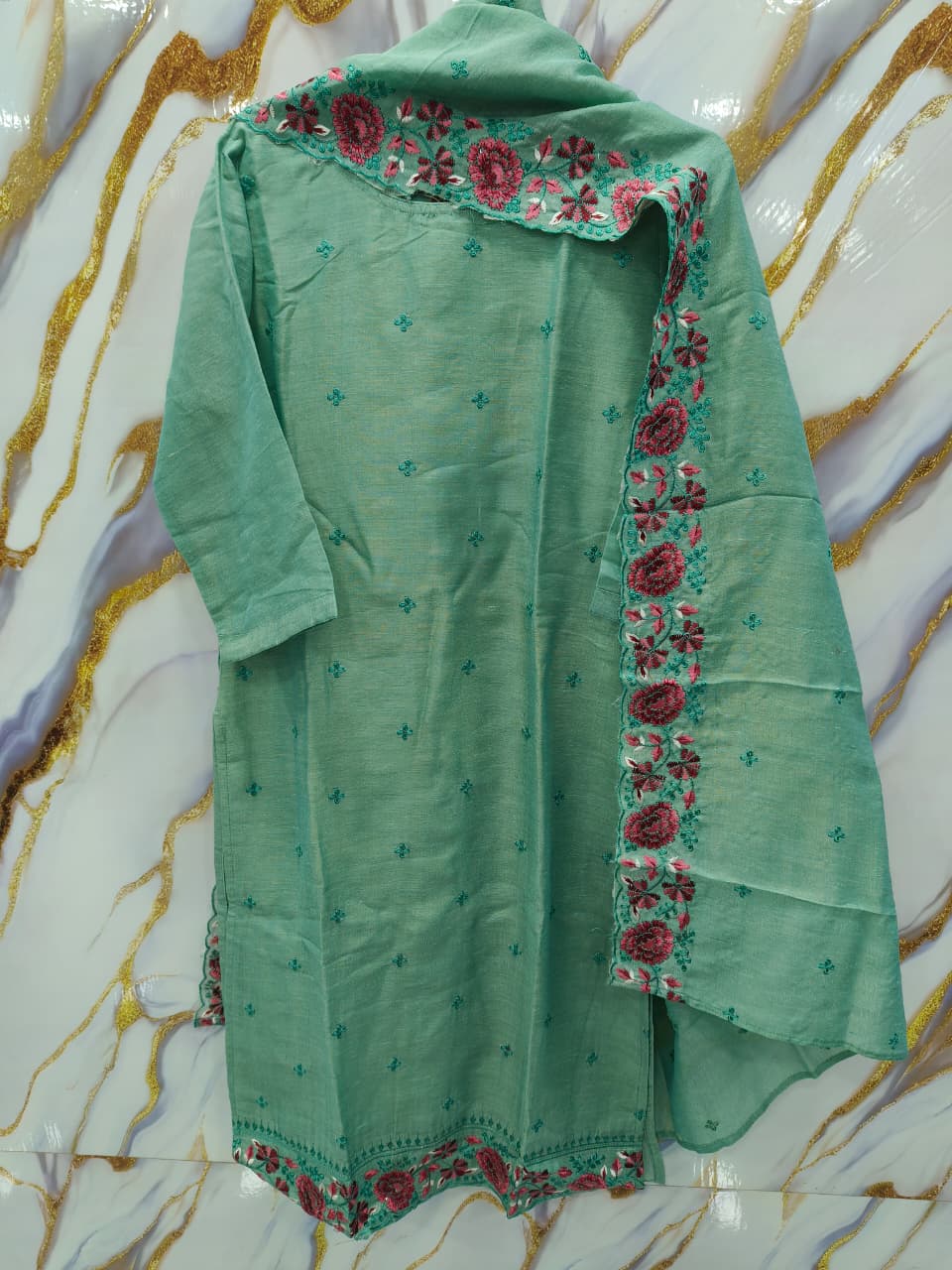 Classic Floral Kurti & Dupatta Set
