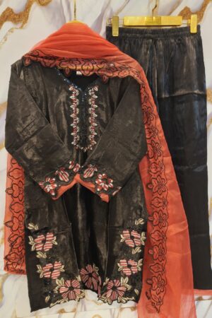 🧡 Ember Noir Embroidered Suit Set ✨