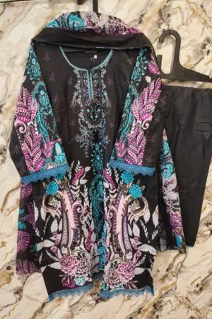 Noor Elara Premium Stitched Suit Set - Pakistani Stitched Suit by Mahira Fashion - View 2
