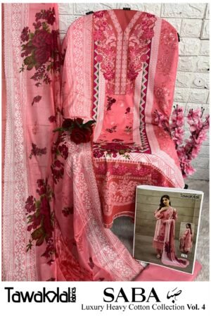 🌸 Saba Rose Garden Luxury Cotton Unstitched Suit 🌸
