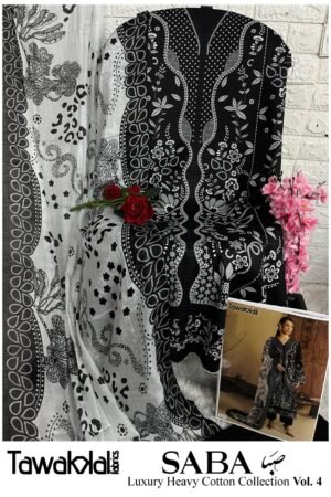 🖤 Noir Bloom – Luxury  Unstitched  Cotton 🌸✨