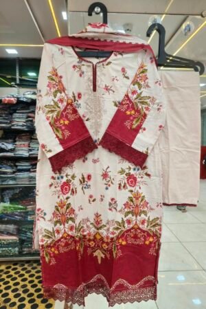 ✨ Premium Floral Pakistani Stitched Suit Set - 1 🌸