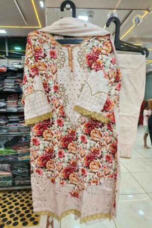 ✨ Premium Floral Pakistani Stitched Suit Set - 5🌸
