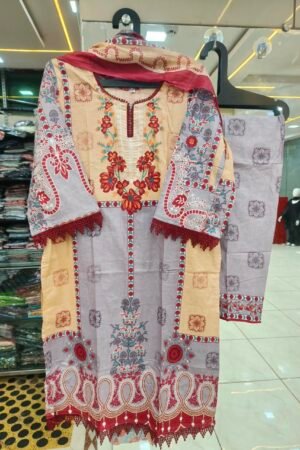 ✨ Premium Floral Pakistani Stitched Suit Set - 10 🌸
