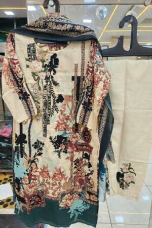 🌸 Elegant Floral Embroidered 3-Piece Suit 🌸