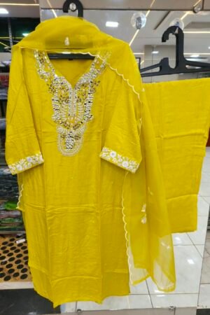 💛 Sunshine Pearl Embroidered Suit Set ✨