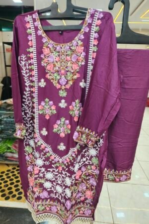 🌸 Royal Floral Embroidered 2-Piece Suit 🌸