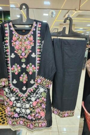 Charcoal Blossom Threadwork 2-Piece Set 🖤🪡