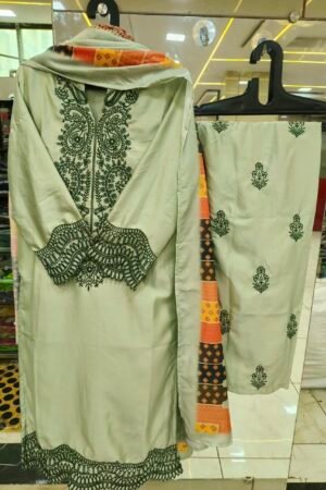 Sage Green & Bottle Green Embroidered Kurti Set 🌿✨