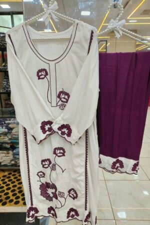 ✨ Premium Floral Embroidered Kurti & Trouser Set 🌸