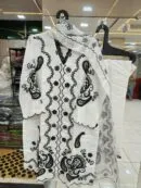 Shadow Motif 3-Piece Ensemble - Heavy Pakistani Suit by Mahira Fashion - View 2