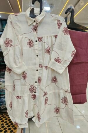 🌸 Floral Button-Down Tiered Tunic Dress