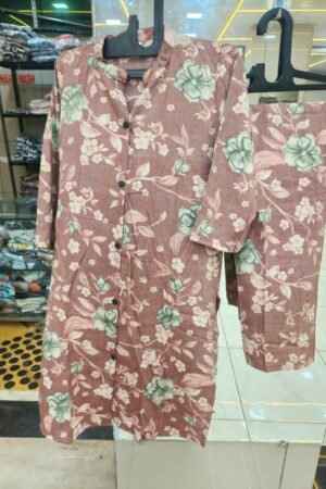 🌸 Printed Button-Down Tunic Set – ₹350 🌸