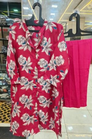🌸 Printed Button-Down Tunic Set – ₹350 🌸