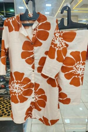 ๐ธ Printed Button-Down Tunic Set โ โน350 ๐ธ
