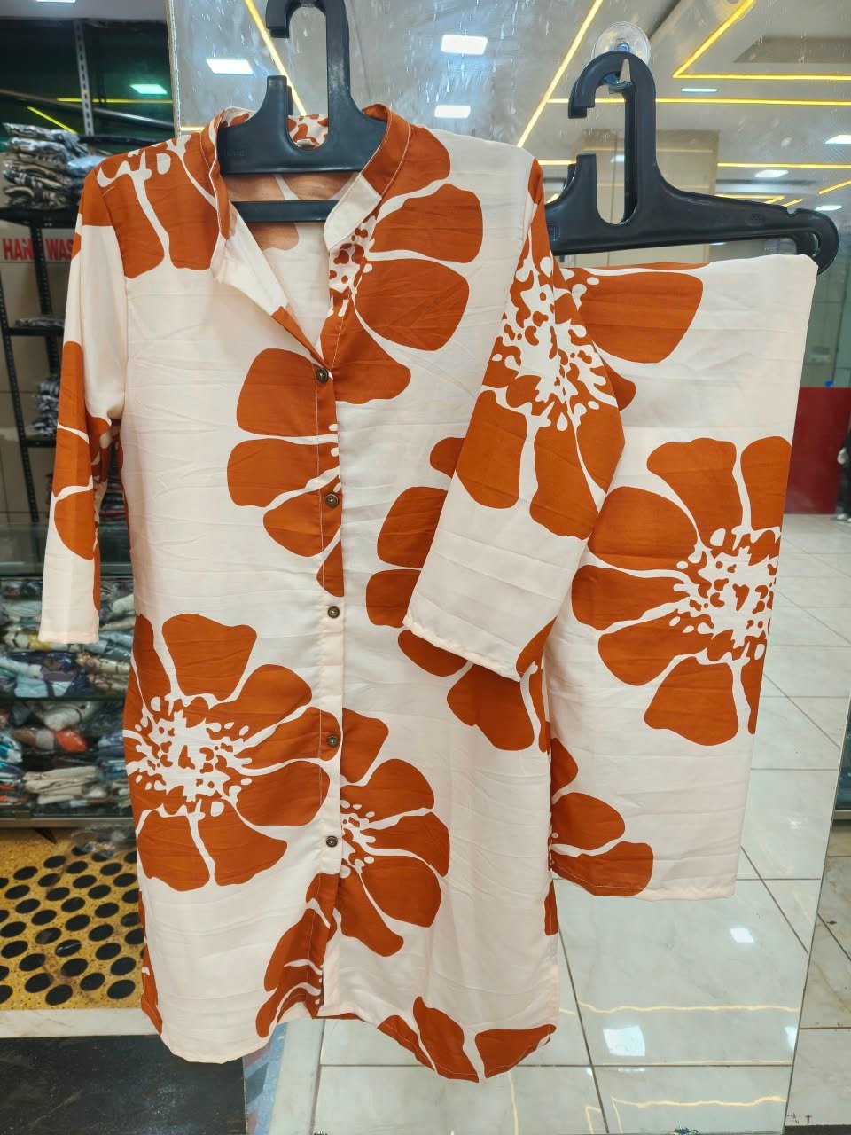 ๐ธ Printed Button-Down Tunic Set โ โน350 ๐ธ