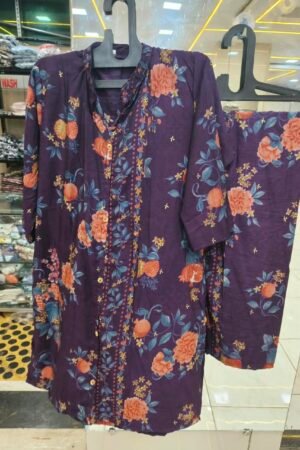🌸 Printed Button-Down Tunic Set – ₹350 🌸