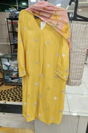 Sunshine Mirror-Pop Kurti Set - Heavy Pakistani Suit by Mahira Fashion - View 2