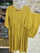 Mustard Yellow Mirror-Work Viscose Kurti-Pant - Heavy Pakistani Suit by Mahira Fashion