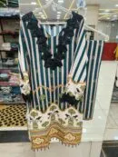 Luxe Lattice Heavy Rayon Designer Set - Pakistani Stitched Suit by Mahira Fashion