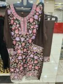 Dark Cocoa Floral Rayon Designer Set - Pakistani Stitched Suit by Mahira Fashion - View 2