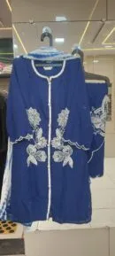 Sapphire Blossom Embroidered Set - Heavy Pakistani Suit by Mahira Fashion - View 2